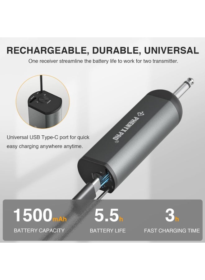 Phenyx Pro Dual Digital Wireless Microphone System with 2 Handheld Dynamic Mics, 15 UHF Frequency Groups, Mini Receiver, Metal Cordless Microphone for Karaoke, Church, DJ, Singing PDP-2-2H - Image 5